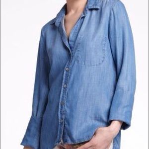 Anthropologie Cloth & Stone Chambray Denim Top